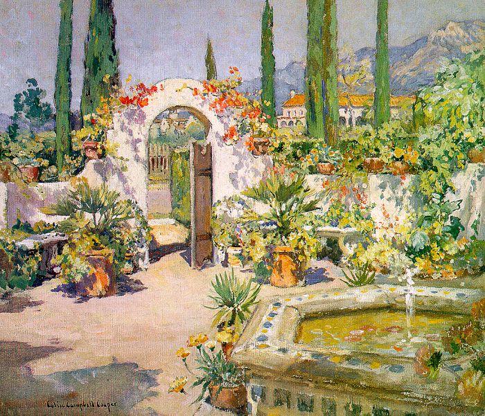Colin Campbell Cooper A Santa Barbara Courtyard oil painting picture